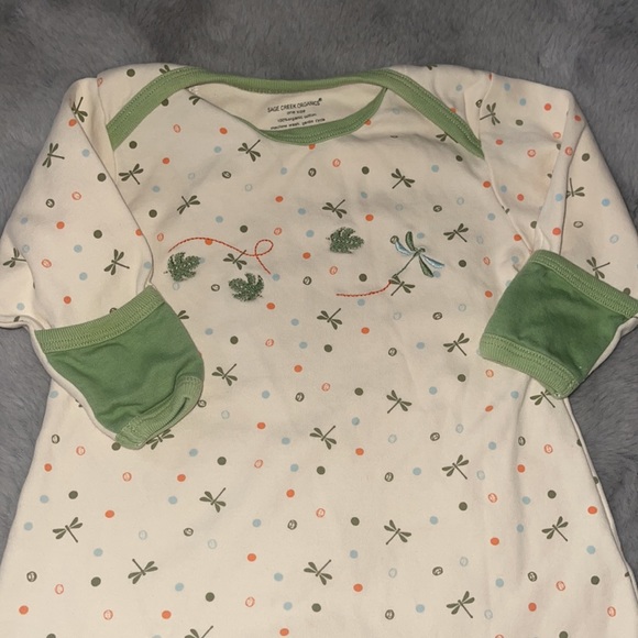Sage Creek Organics Sleeper Gown Sack 0/3M Dragonflies & Leafs - Picture 3 of 6
